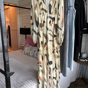 Banana Republic Feather Print Maxi Dress